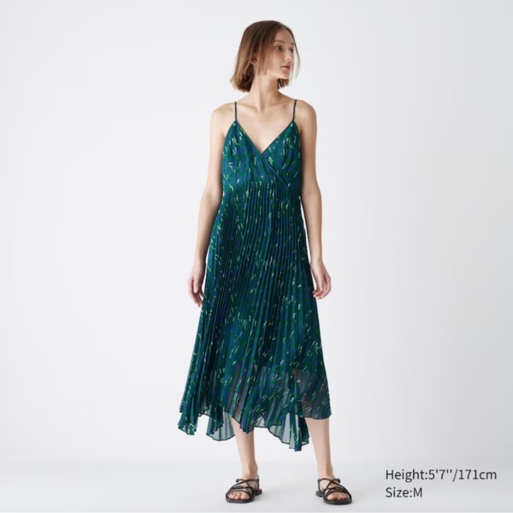 Uniqlo C Pleated Camisole Printed Dress Size Medium
